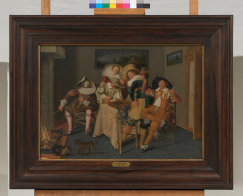 Gemälde von Dirck Hals, Fröhliche Gesellschaft beim Tric Trac-Spiel, 1628 Neuerwerbung November 2025, Van Ham Auktionshaus